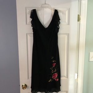 Summer black midi with rose detail